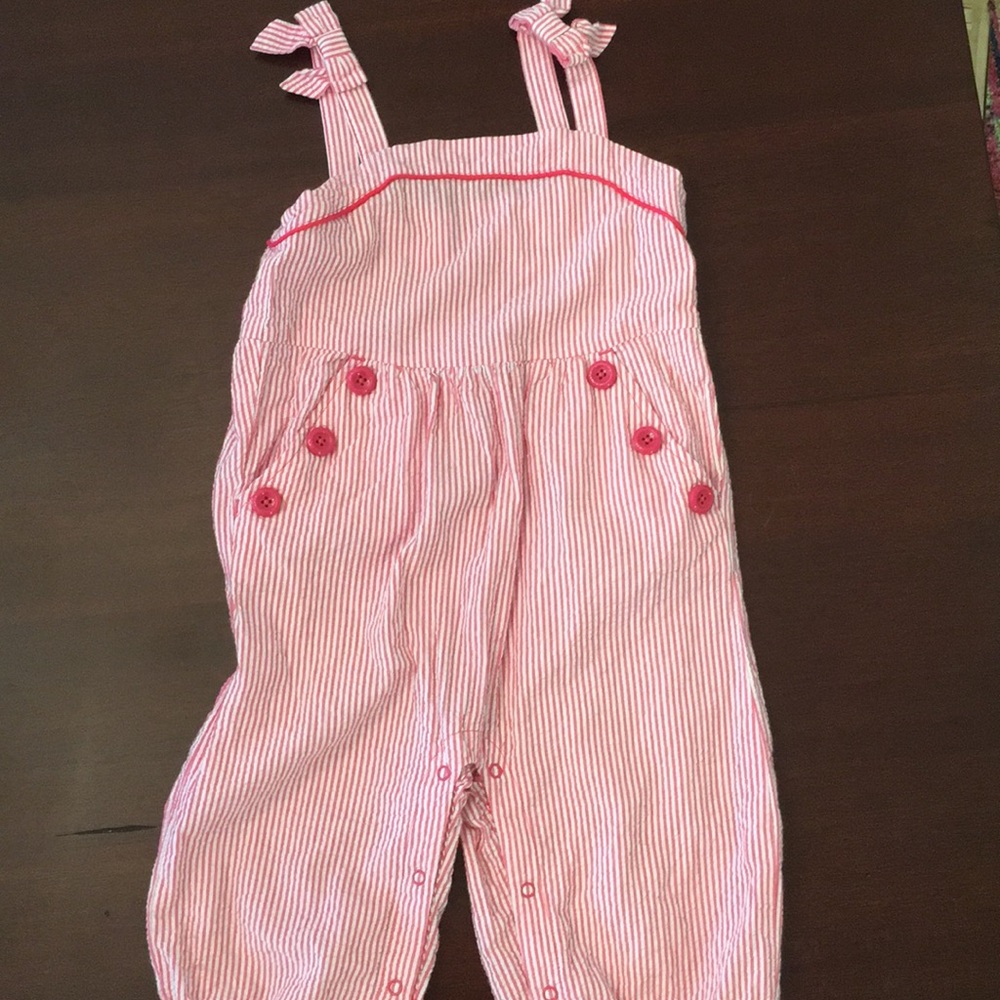 Seersucker girls Gymboree overalls